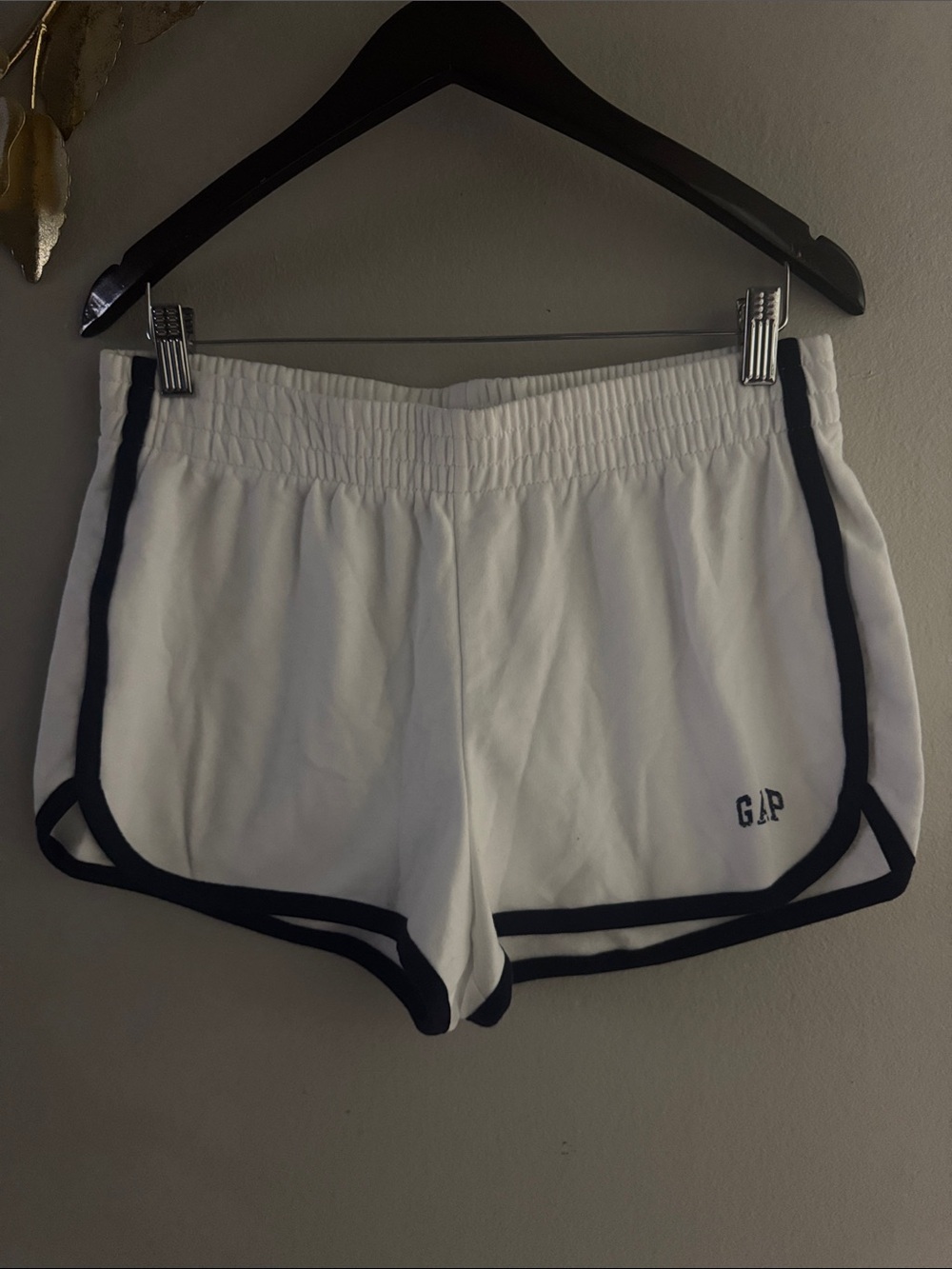 GAP White Athletic Shorts with Navy Trim